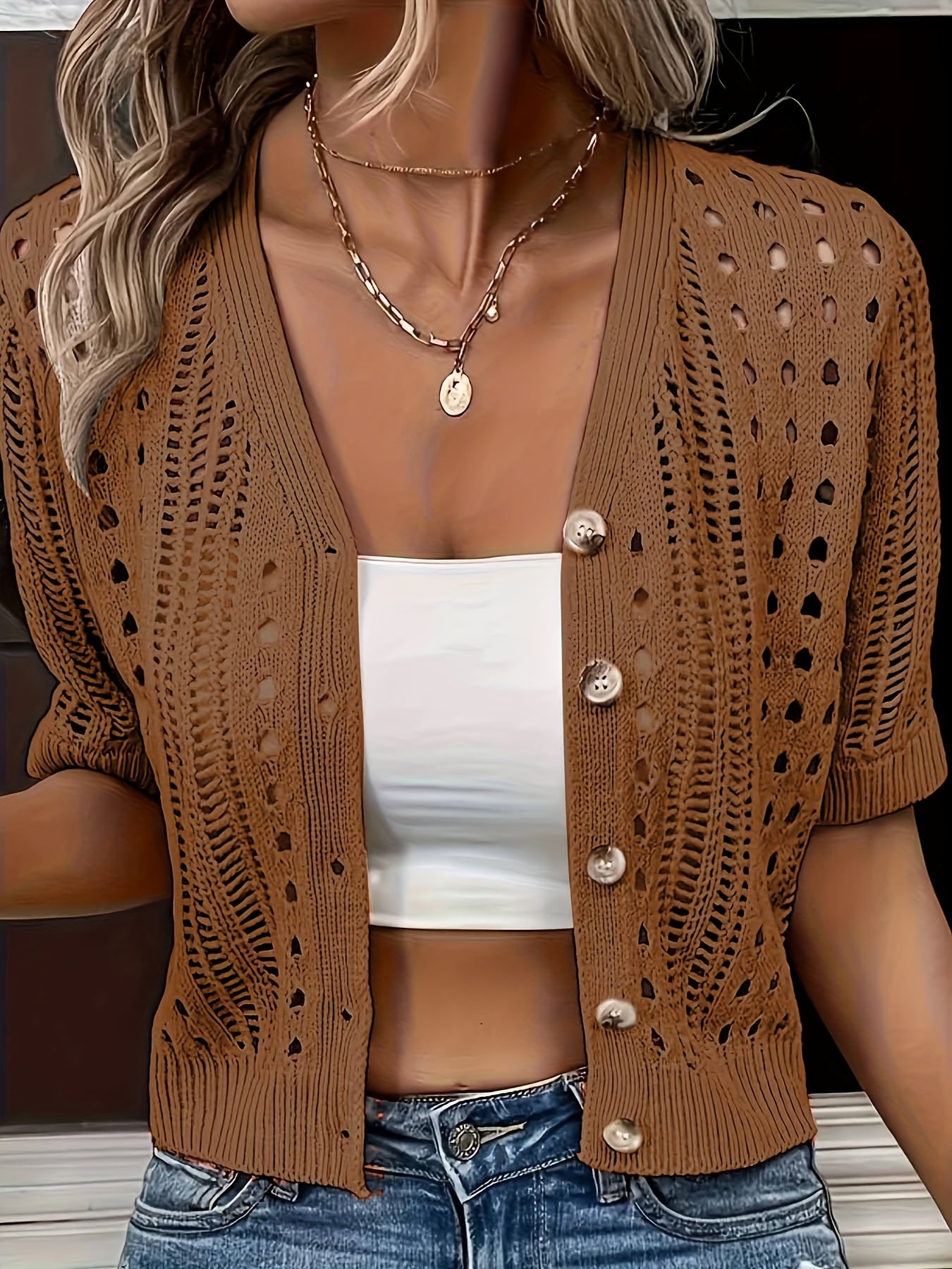Versatile Comfort, Elegant V-Neck Knit Cardigan for Women