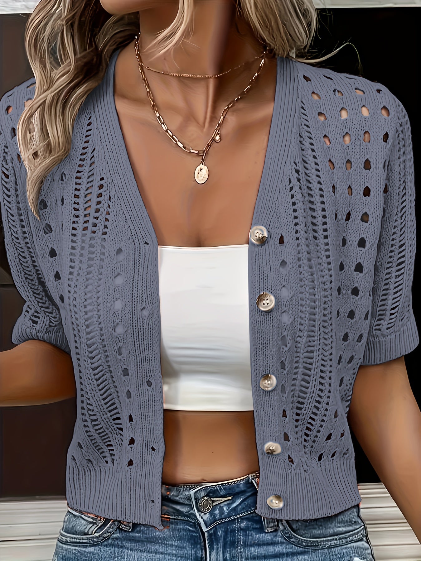 Versatile Comfort, Elegant V-Neck Knit Cardigan for Women