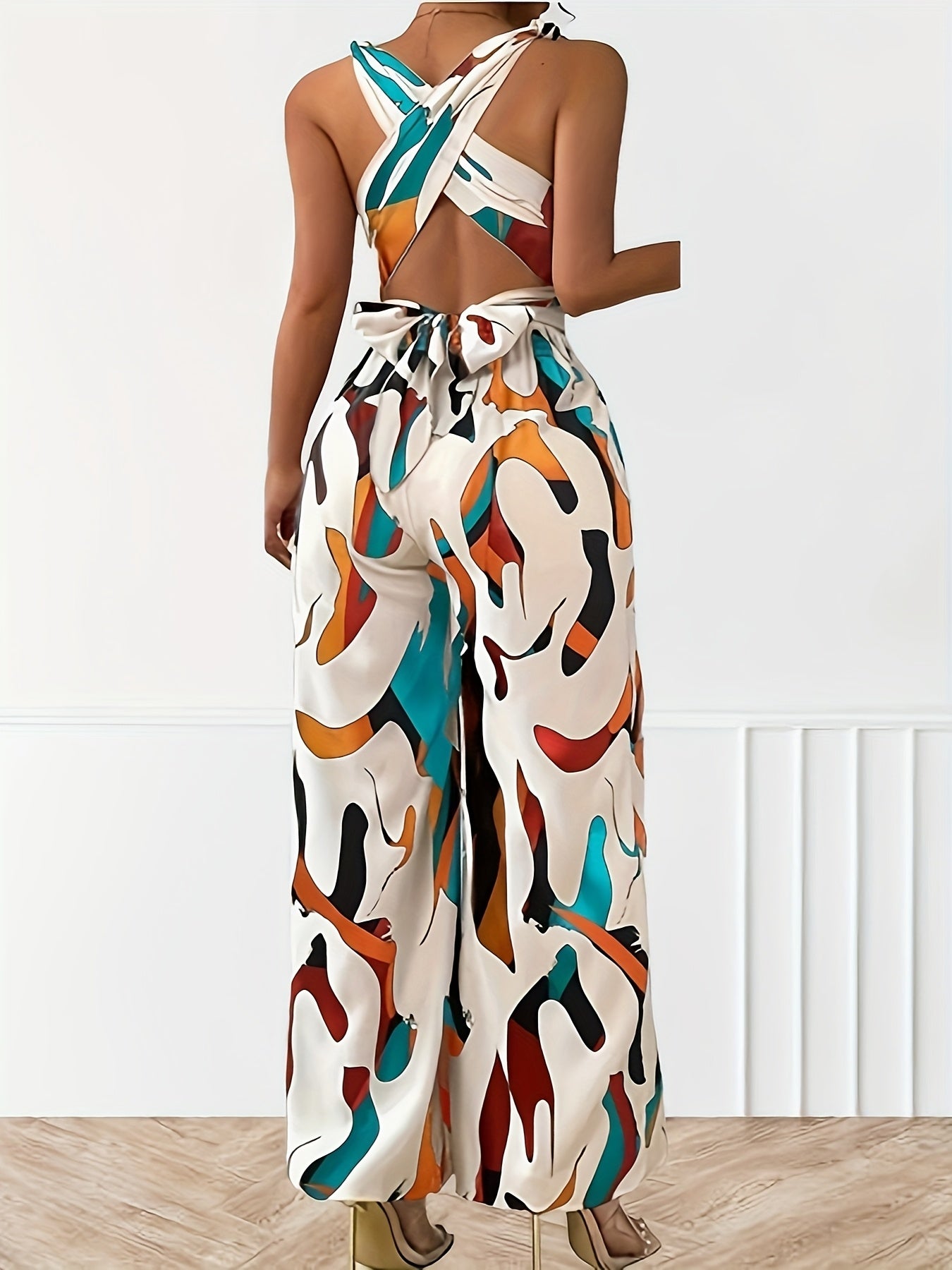 Women's Jumpsuit - Elegant V-Neck, Strapless