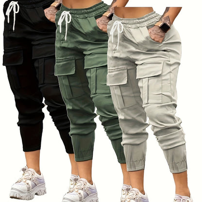 3-Pack Women's Casual Cargo Pants